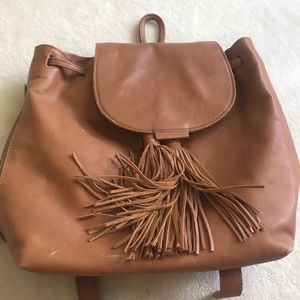 Lucky Brand Brown Leather Backpack